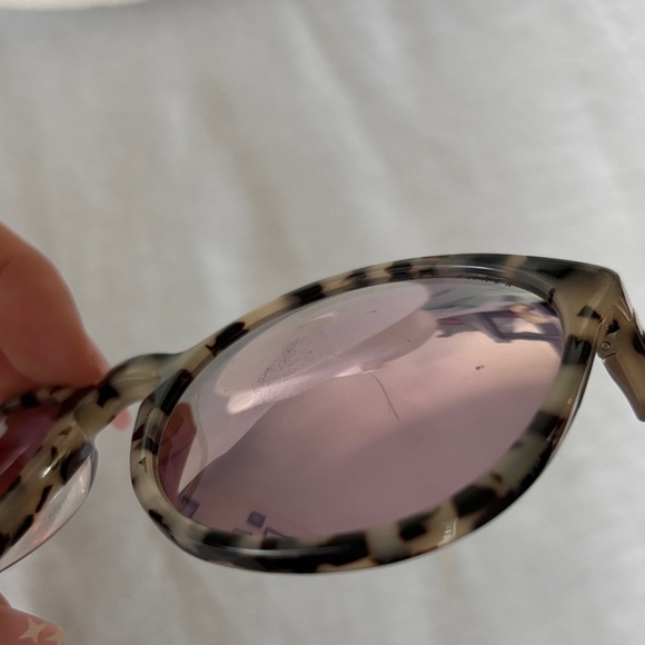 Ted Baker Faux Tortoise Print Sunglasses with Pink Mirror Lenses Classic Playful